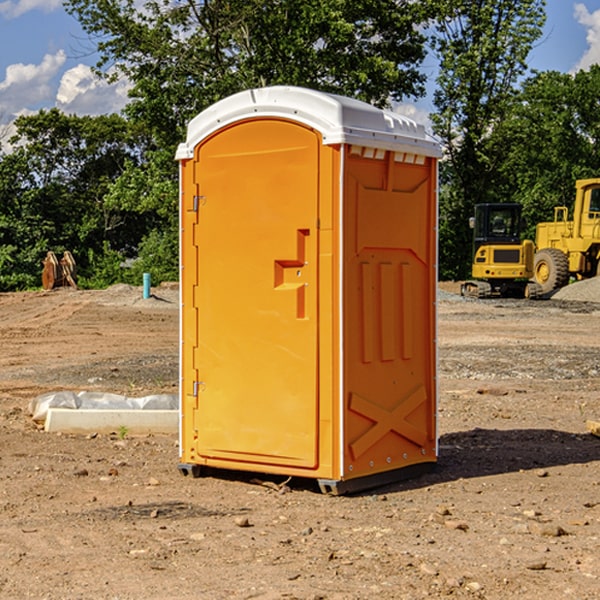 how often are the portable restrooms cleaned and serviced during a rental period in DeWitt IA